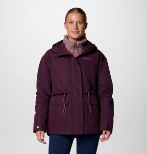 Burgundy Columbia Drop Ridge™ II 3-in-1 Waterproof Women Jackets | 31575609
