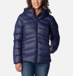 Navy Columbia Autumn Park™ Down Hooded Women Puffer Jacket | 44652008