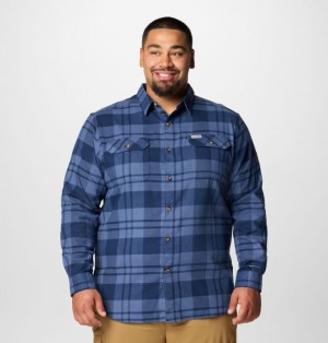 Navy Columbia Flare Gun™ Stretch Flannel Extended Size Men Shirts | 69290690