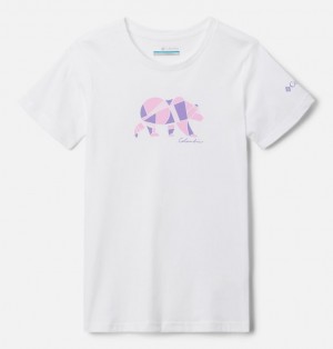 White Columbia Mission Lake™ Graphic Casual Cotton Girls's T Shirts | 16061756